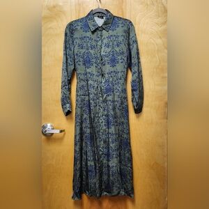 Lola Made in Italy Size S Silk Blend Midi/ Maxi Dress EUC Bohemian